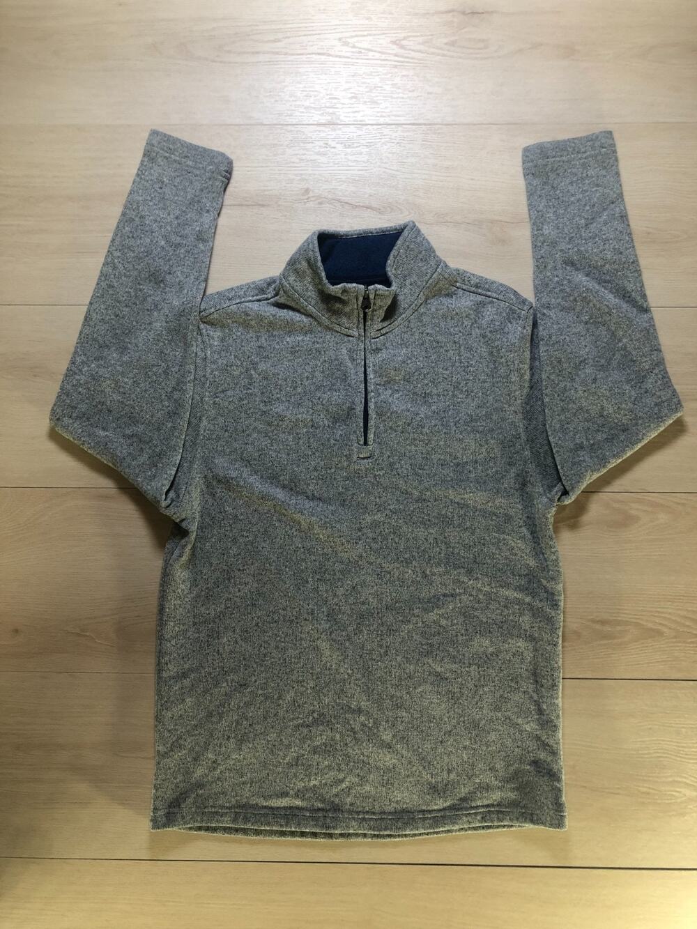 IZOD Advantage Quarter-Zip Fleece Grey Navy M [0015]